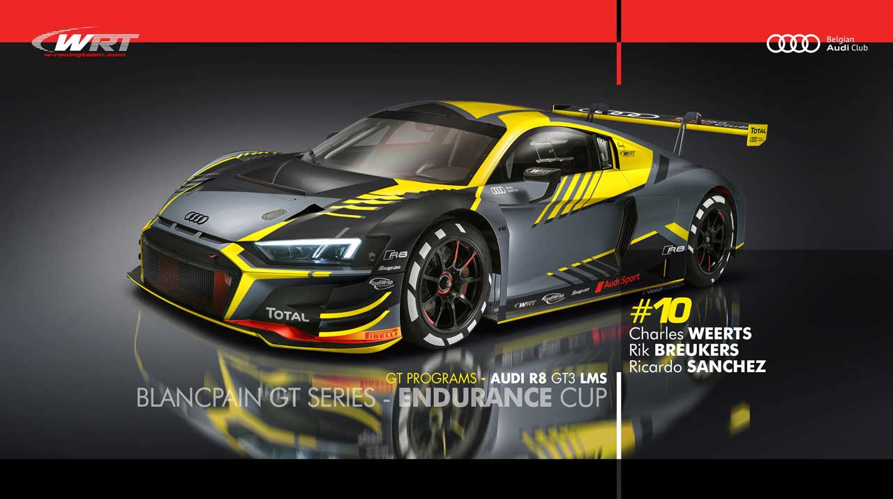 ブランパンGTシリーズ・エンデュランスカップに参戦するベルジャン・アウディクラブ・チームWRTの10号車アウディR8 LMS