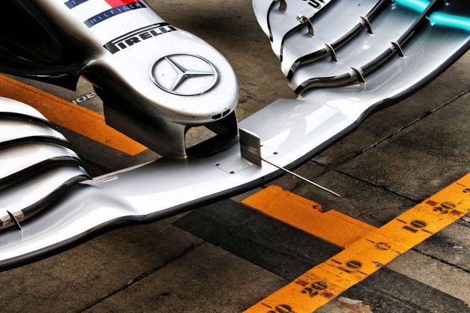 2019年バーレーンF1テスト初日　メルセデス　フロントウイング