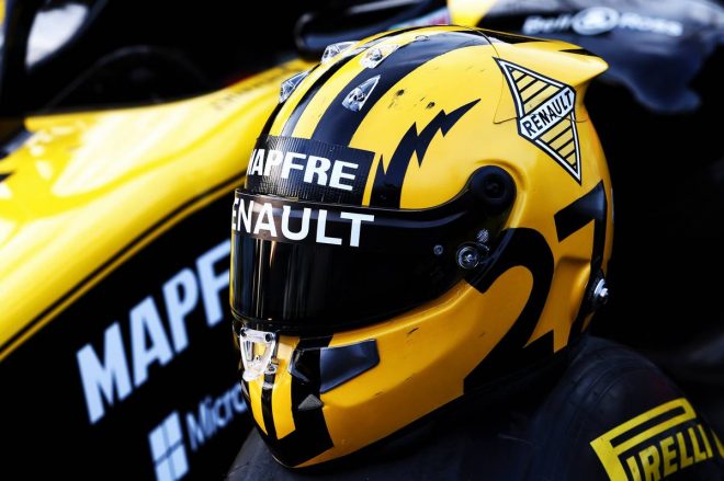 2019年F1第3戦中国GP　1000回目のF1開催記念特別ヘルメット　ニコ・ヒュルケンベルグ（ルノー）