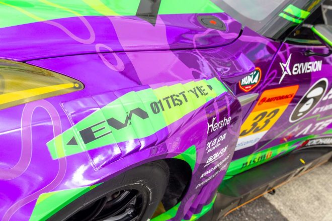 フロントタイヤ上部には『EVA01 TEST TYPE』の文言も／2019スーパー第1戦岡山