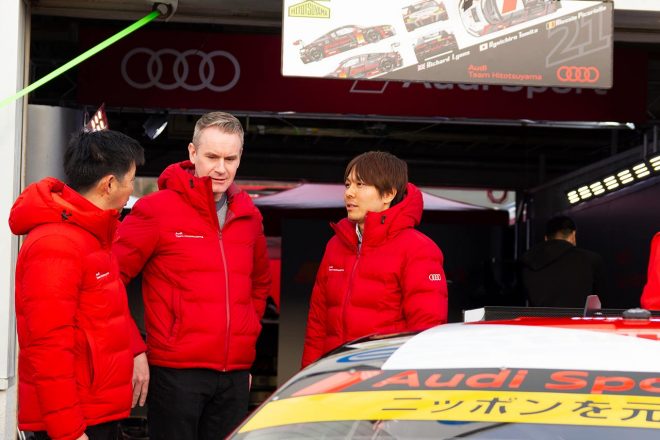 Hitotsuyama Audi R8 LMSをドライブするリチャード・ライアンと富田竜一郎／2019スーパー第1戦岡山