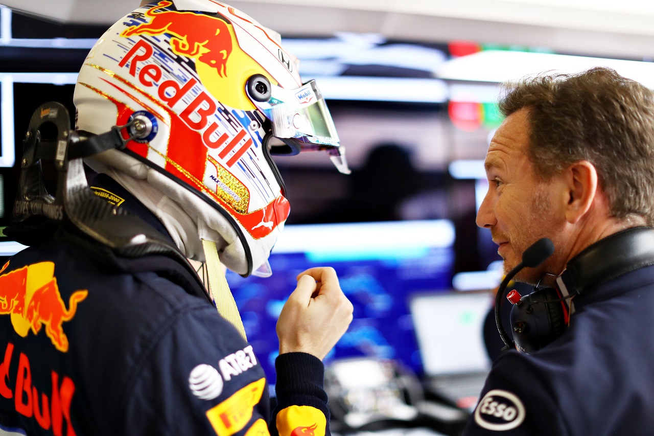 2019年F1第3戦中国GP　マックス・フェルスタッペンとチーム代表クリスチャン・ホーナー（レッドブル・ホンダ）