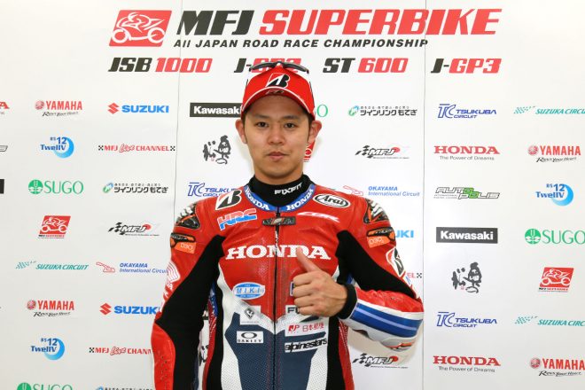 第2戦の予選で鈴鹿のコースレコードを1秒以上上回るタイムでダブルポールを獲得した高橋巧（Team HRC）