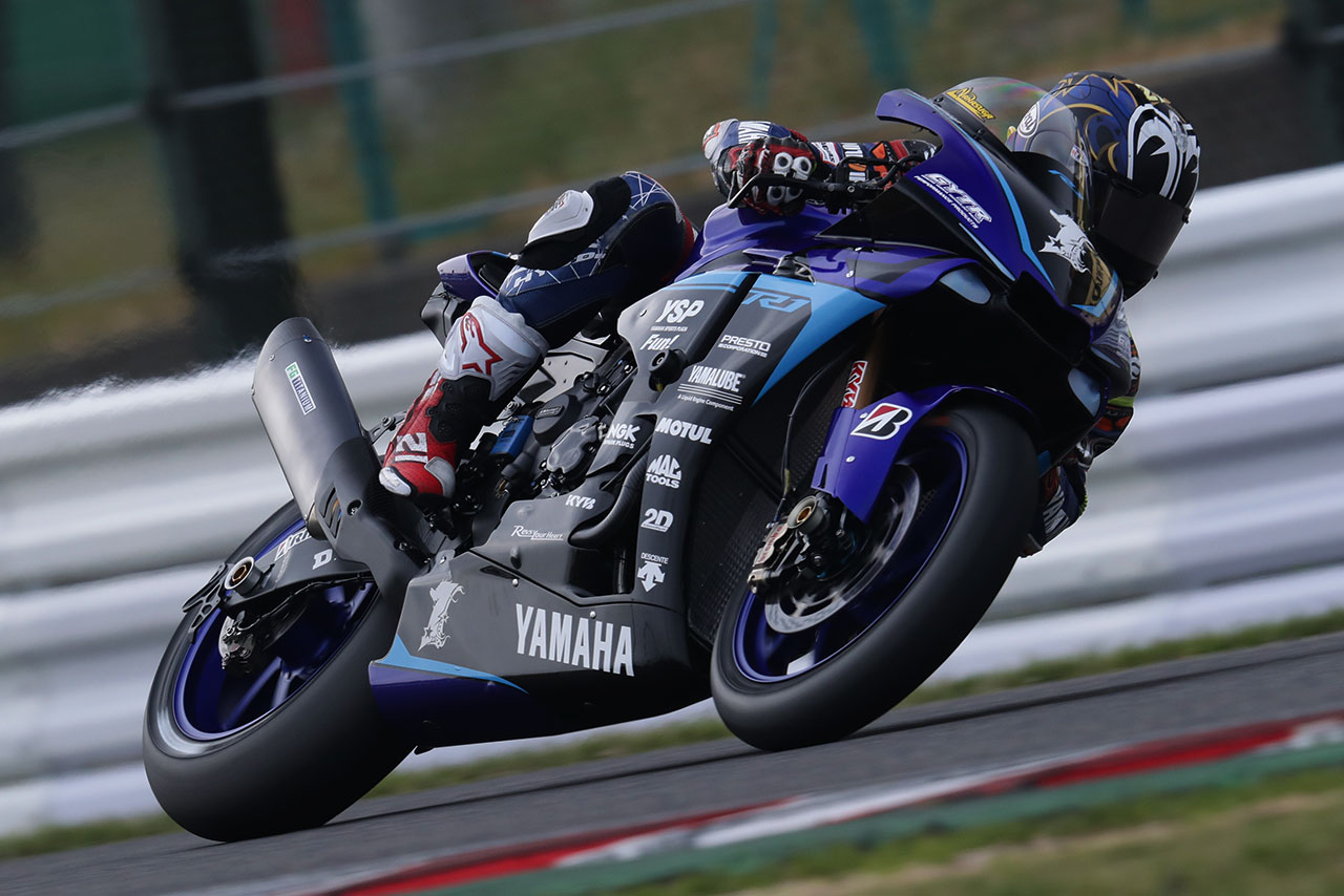 決勝レース2前のウォームアップ走行は2番手で終えた中須賀克行（YAMAHA FACTORY RACING TEAM）