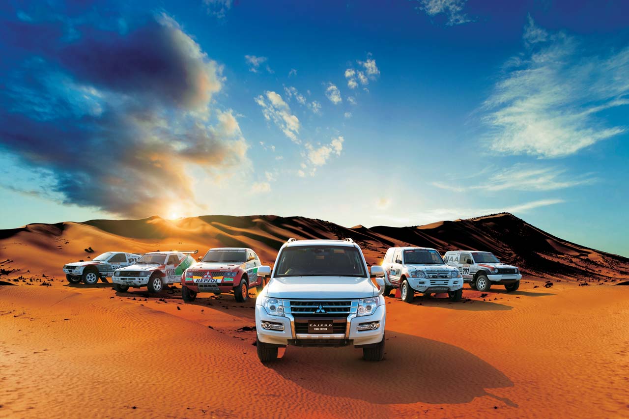 歴代ダカール参戦車とパジェロ・ファイナルエディション
