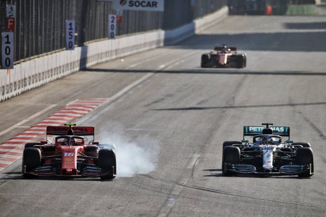 2019年F1第4戦アゼルバイジャンGP　シャルル・ルクレールとルイス・ハミルトンのバトル