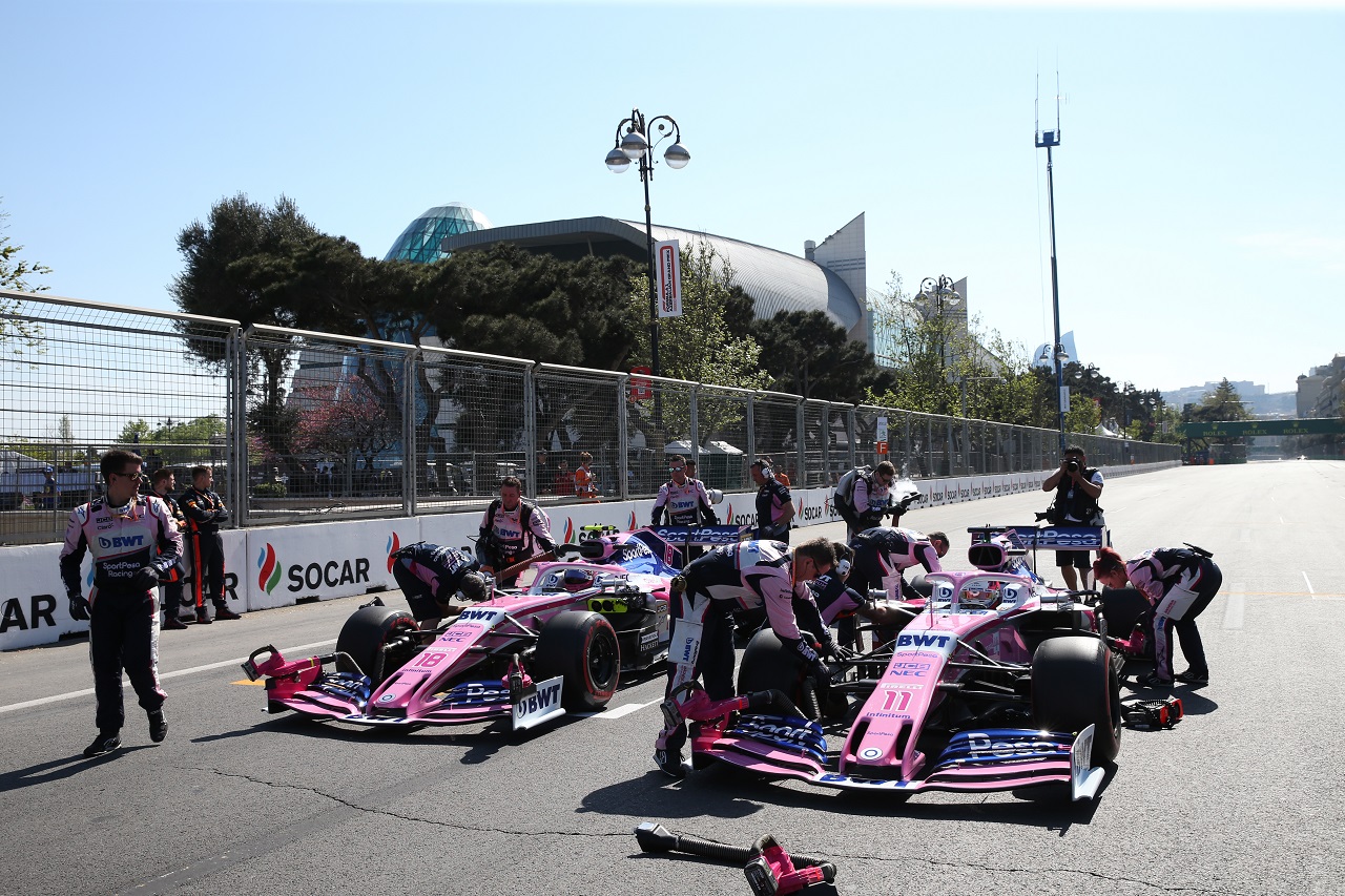2019年F1第4戦アゼルバイジャンGP　セルジオ・ペレスとランス・ストロール（レーシングポイント）