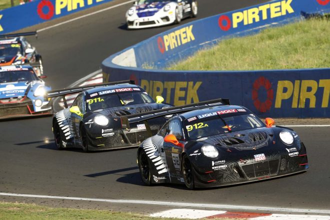 2019年バサースト12時間に参戦したアール・バンバー・モータースポーツ（EBM）の911号車、912号車ポルシェ911 GT3 R