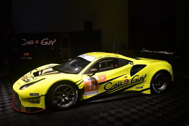 アジアン・ル・マンを制したCarGuy Racingのフェラーリ488 GT3も会場に展示された。