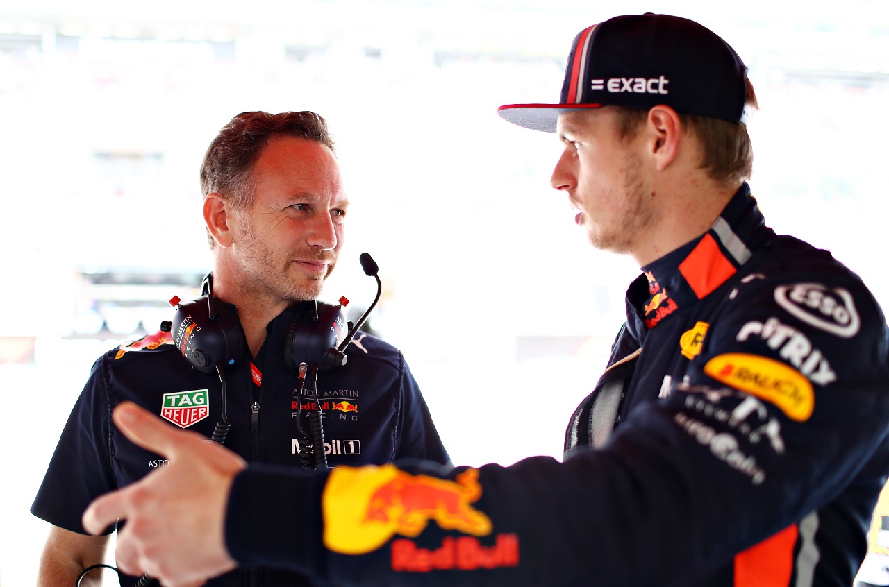 2019年F1第5戦スペインGP　マックス・フェルスタッペンとクリスチャン・ホーナー代表（レッドブル・ホンダ）