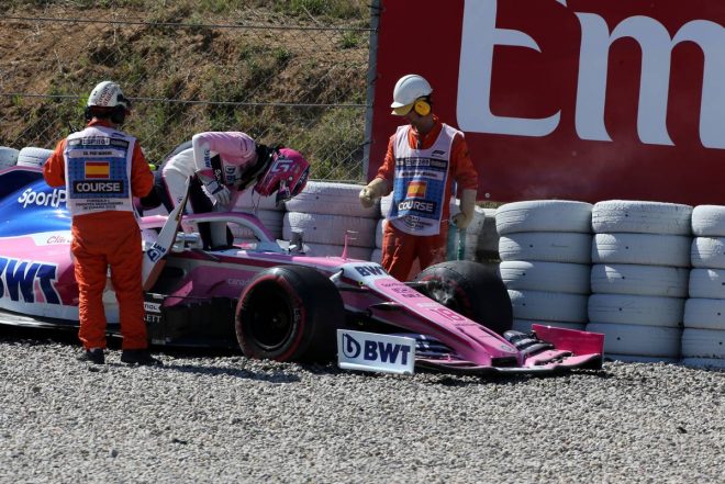 2019年F1第5戦スペインGP　ランス・ストロールとランド・ノリスが接触しスピン。赤旗の原因に