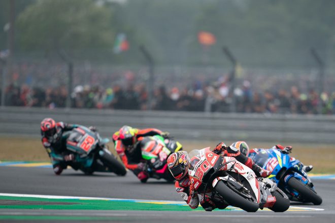 中上はフランスGPで、今季初の転倒リタイアとなった