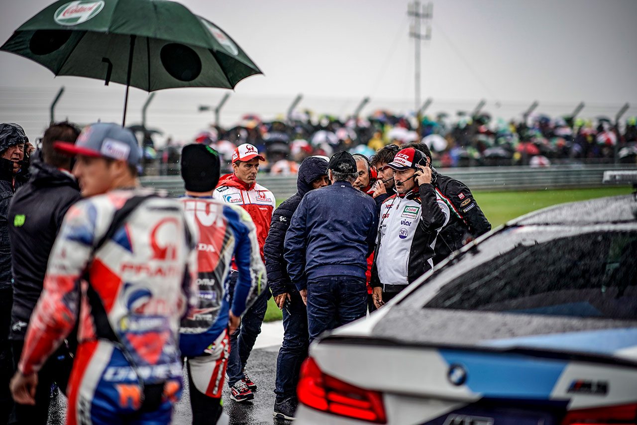雨により中止となった2018年のMotoGPイギリスGP
