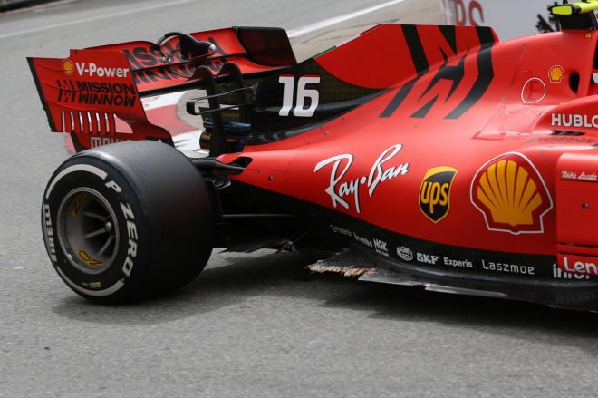 2019年F1第6戦モナコGP決勝　ダメージを負ったシャルル・ルクレールのマシン