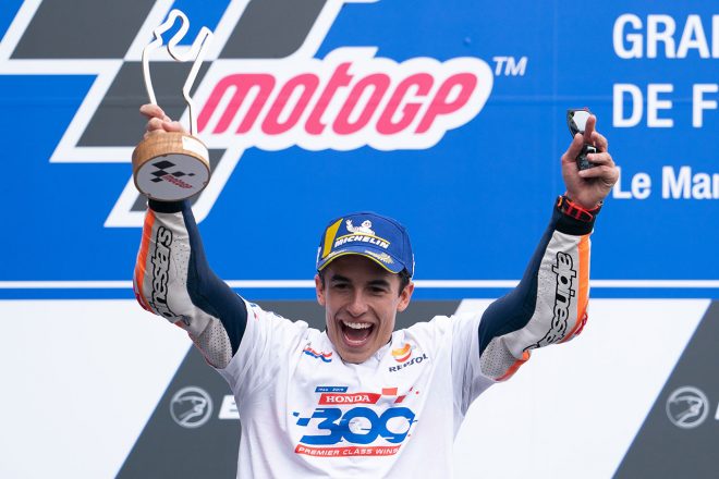 フランスGPでホンダの最高峰クラス通算300勝目を挙げたマルク・マルケス
