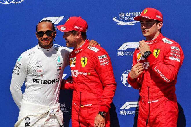 2019年F1第7戦カナダGP予選　PP：セバスチャン・ベッテル、2番手：ルイス・ハミルトン、3番手：シャルル・ルクレール
