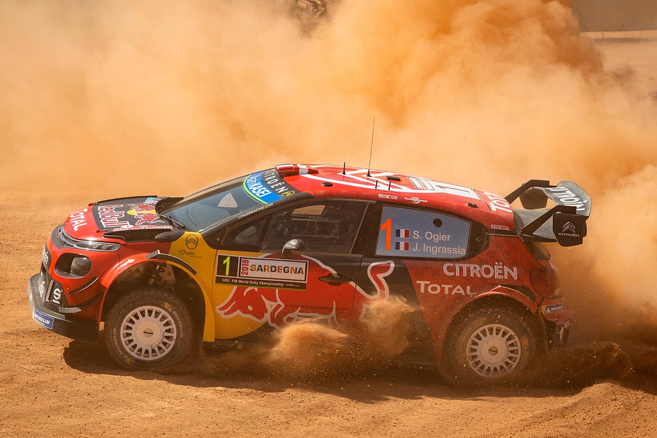 2019年のWRC第8戦イタリア、シェイクダウン最速タイムを記録したセバスチャン・オジエ（シトロエンC3 WRC）
