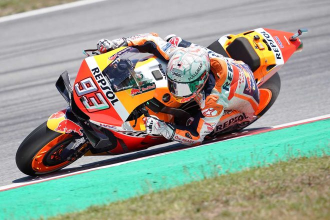 2番グリッドを獲得したマルケス。ラストアタックでは4コーナーでミスも