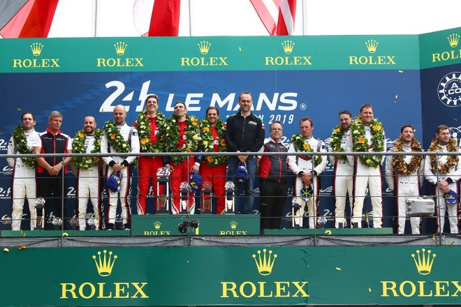 LM-GTE Proの表彰台