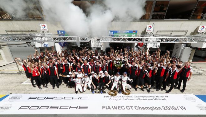 GTEマニュファクチャラーズタイトルを獲得したポルシェ