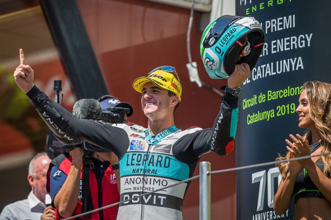 カタルーニャGPのMoto3クラスで優勝したマルコス・ラミレス（Leopard Racing）