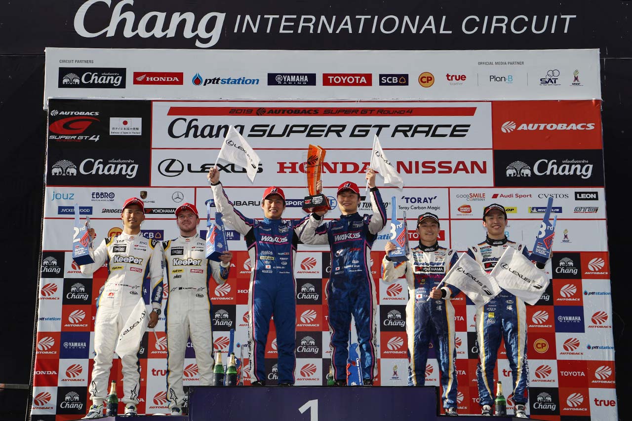 2019スーパーGT第4戦タイ GT500クラス表彰台