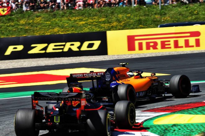2019年F1第9戦オーストリアGP決勝　マックス・フェルスタッペンとランド・ノリスのバトル