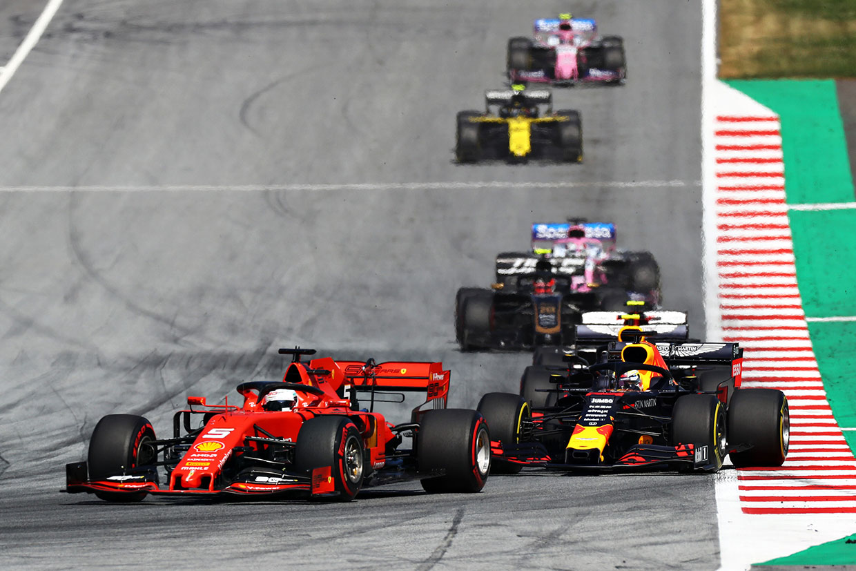 2019年F1第9戦オーストリアGP　セバスチャン・ベッテルを追う、マックス・フェルスタッペン