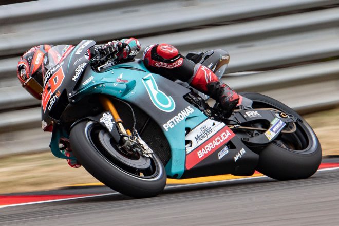 フリー走行1回目でトップタイムをマークしたファビオ・クアルタラロ（ペトロナス・ヤマハSRT）