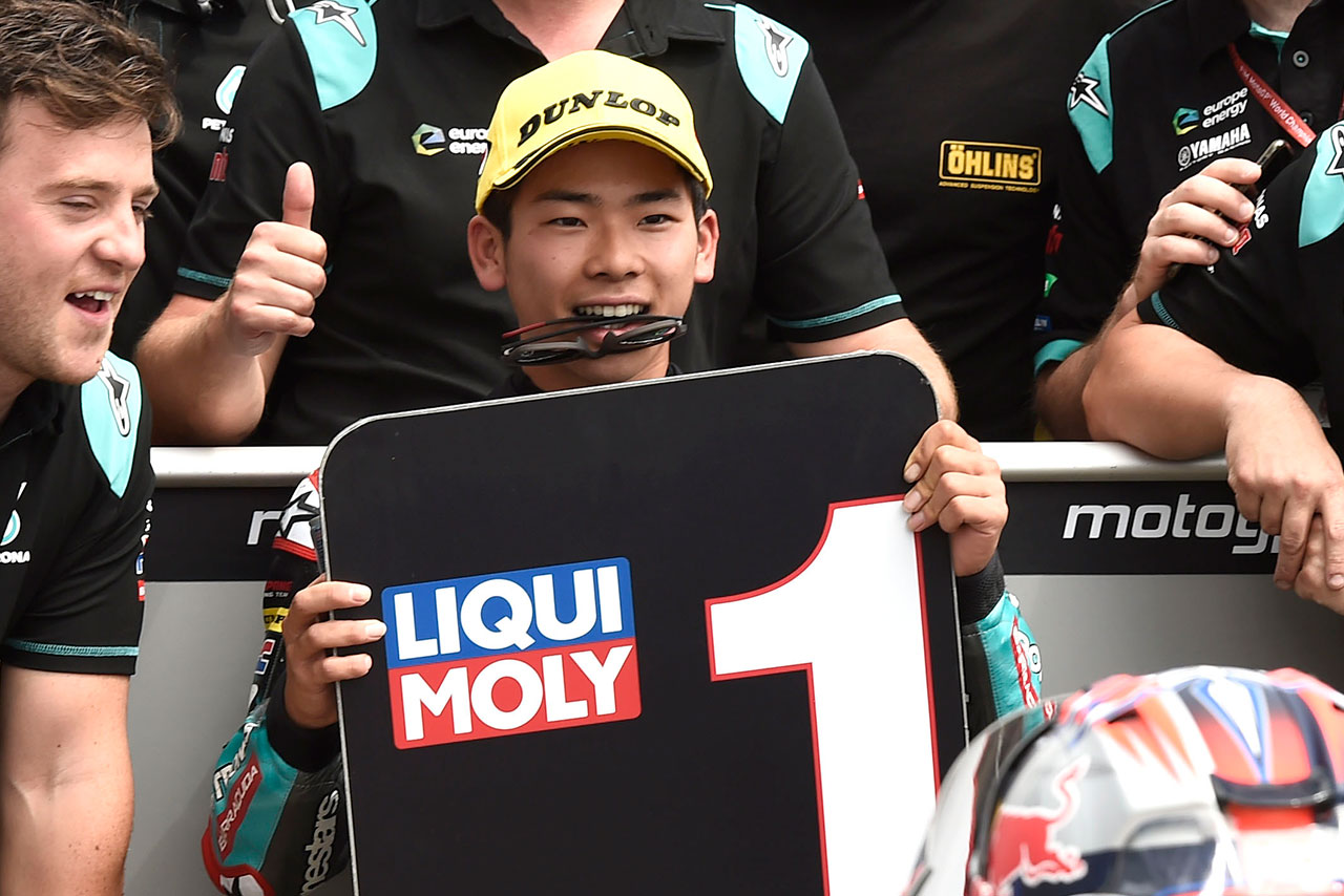 Moto3クラスで初ポールを獲得した佐々木歩夢（Petronas Sprinta Racing）