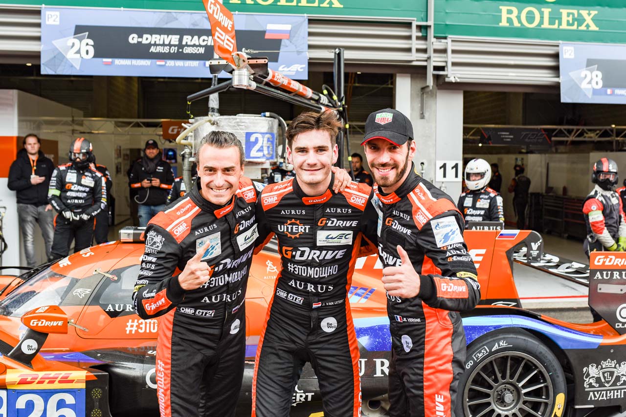 Gドライブ・レーシングからWECにデビューしたヨブ・バン・ウィタート（中央）