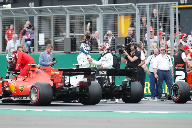 2019年F1第10戦イギリスGP 予選PPのバルテリ・ボッタスと2番手ルイス・ハミルトン