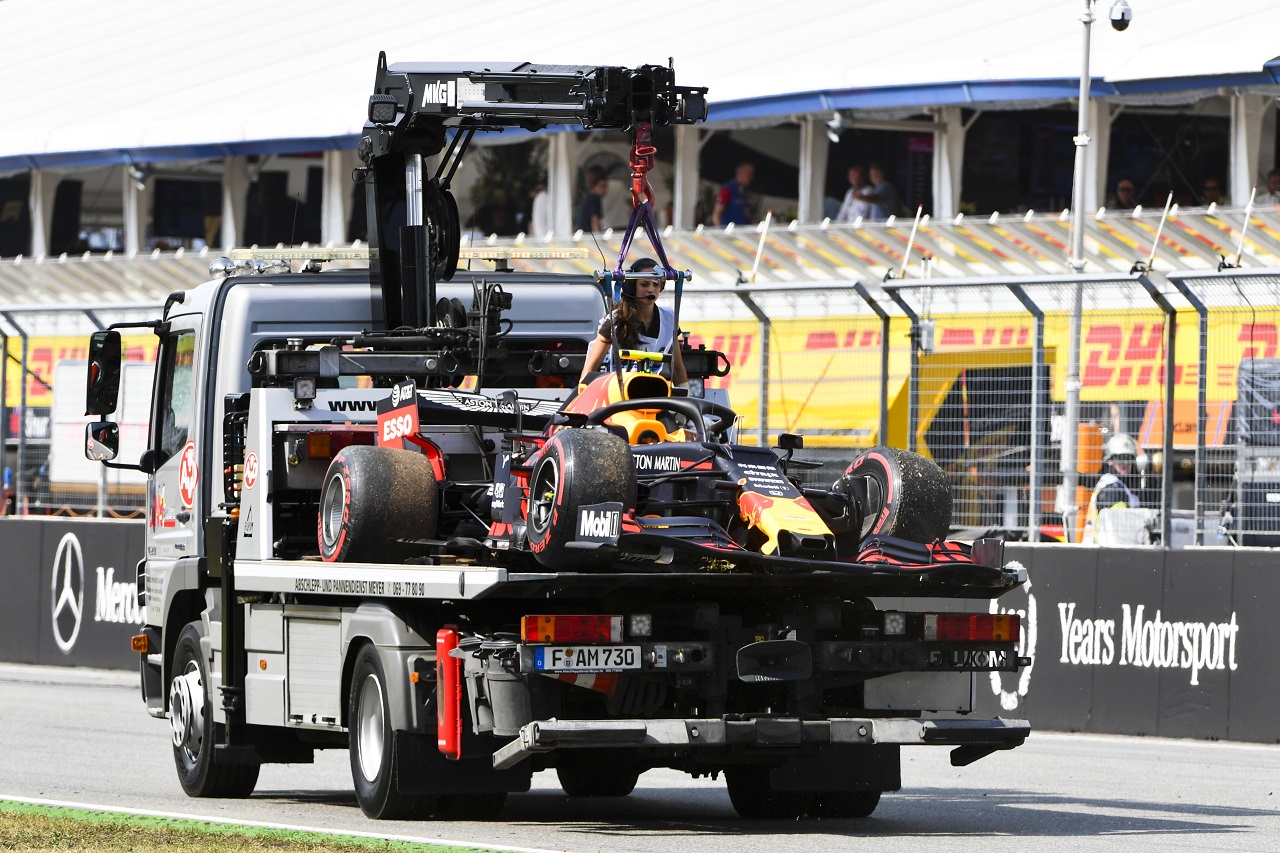 2019年F1第11戦ドイツGP金曜　ピエール・ガスリー（レッドブル・ホンダ）がFP2でクラッシュ