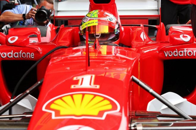 2019年F1第11戦ドイツGP　フェラーリのテストドライバーのミック・シューマッハーがフェラーリF2003-GAをドライブ