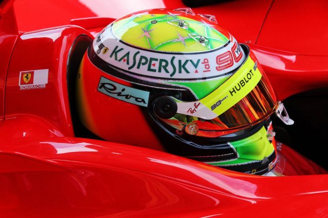 2019年F1第11戦ドイツGP　フェラーリのテストドライバーのミック・シューマッハーがフェラーリF2003-GAをドライブ