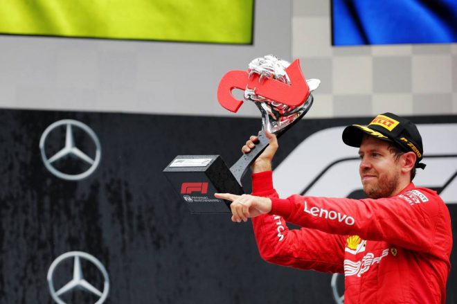 2019年F1第11戦ドイツGP決勝、セバスチャン・ベッテルが最後尾から追い上げて2位