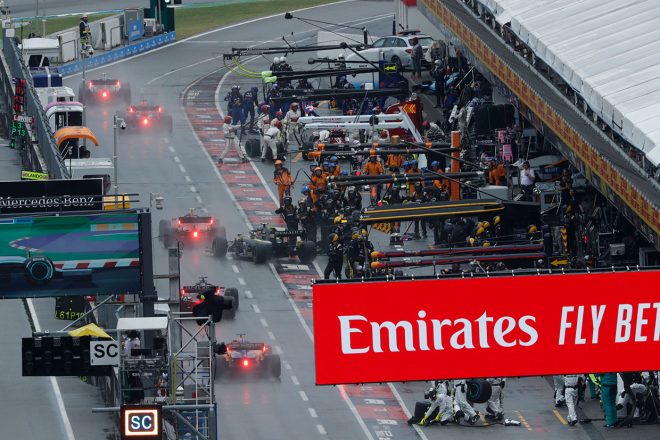 2019年F1第11戦ドイツGP決勝　次々とマシンがピットに飛び込みカオスな展開に