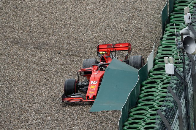 2019年F1第11戦ドイツGP　クラッシュしたシャルル・ルクレール（フェラーリ）は無念のリタイア