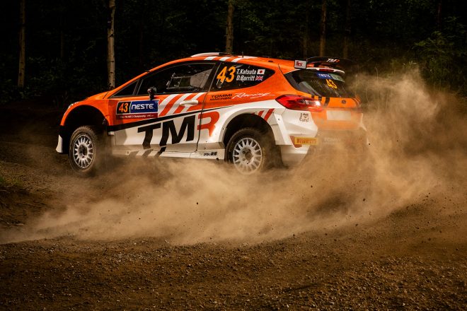 シェイクダウンステージを走る勝田貴元（フォード・フィエスタR5）