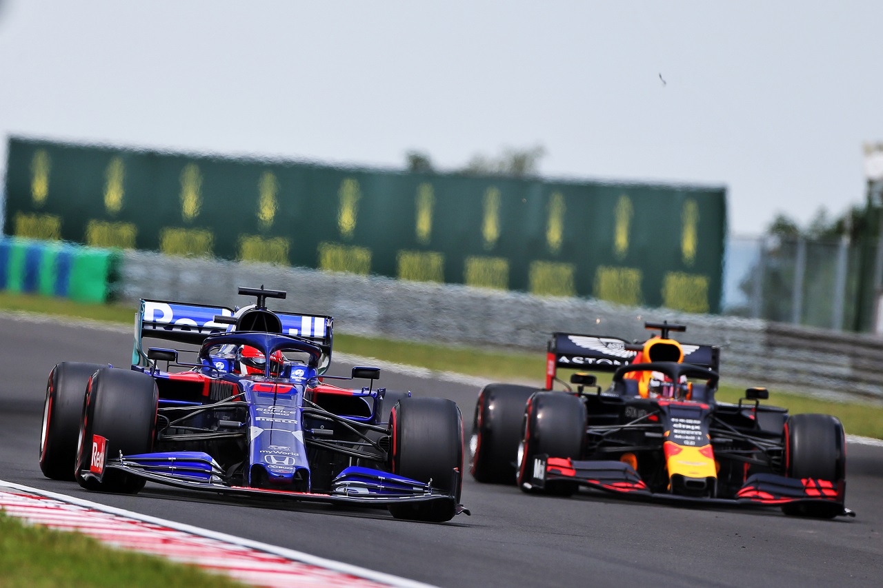 2019年F1第12戦ハンガリーGP土曜　ダニール・クビアト（トロロッソ・ホンダ）とマックス・フェルスタッペン（レッドブル・ホンダ）