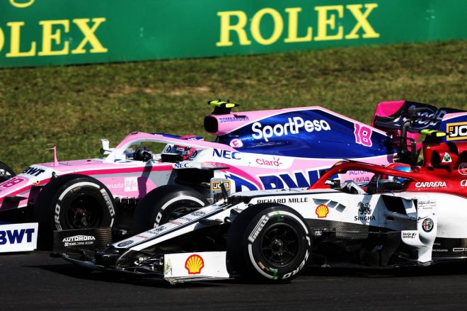 2019年F1第12戦ハンガリーGP　アントニオ・ジョビナッツィとランス・ストロールのバトル