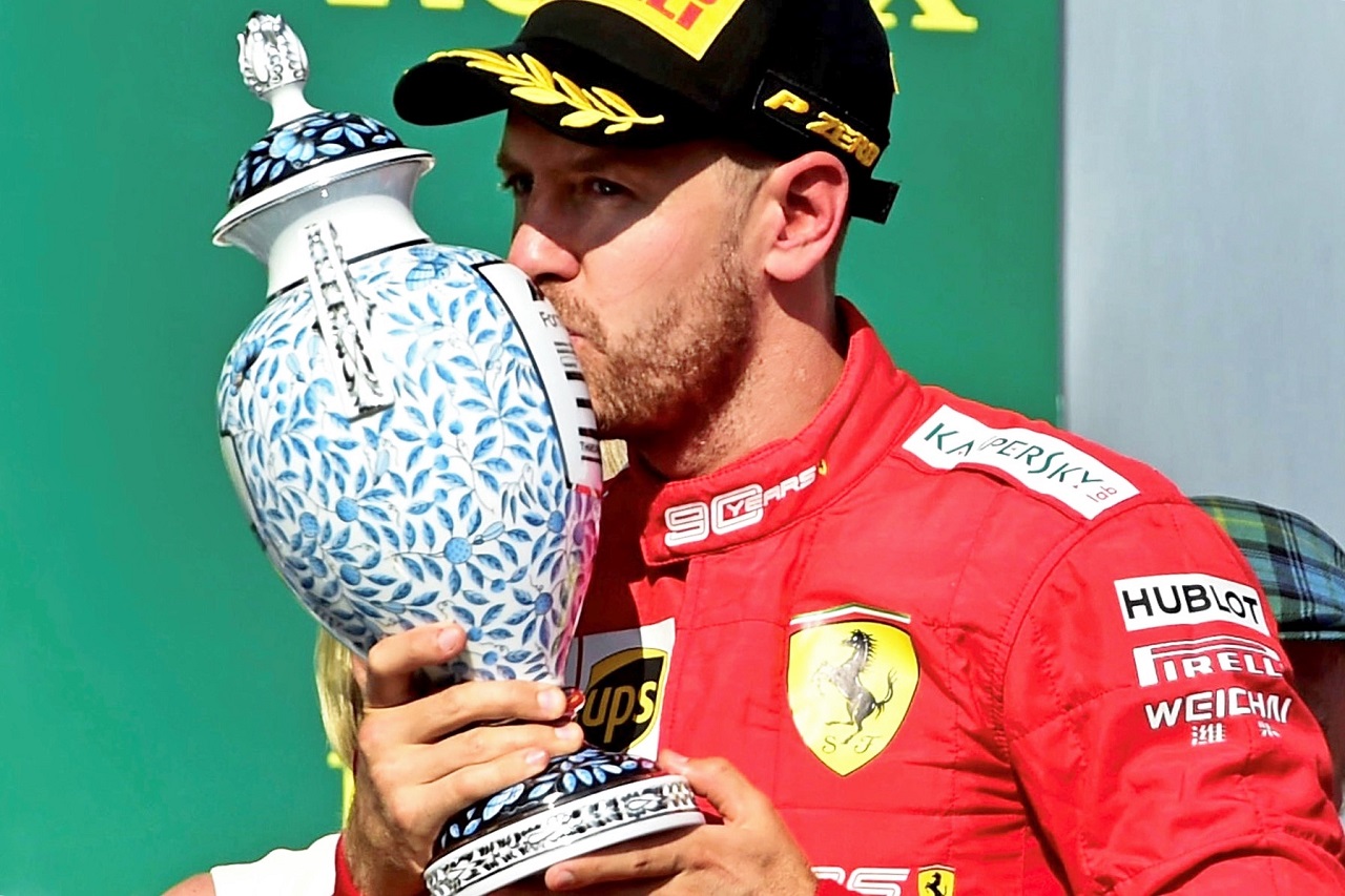 2019年F1第12戦ハンガリーGP　セバスチャン・ベッテル（フェラーリ）が3位
