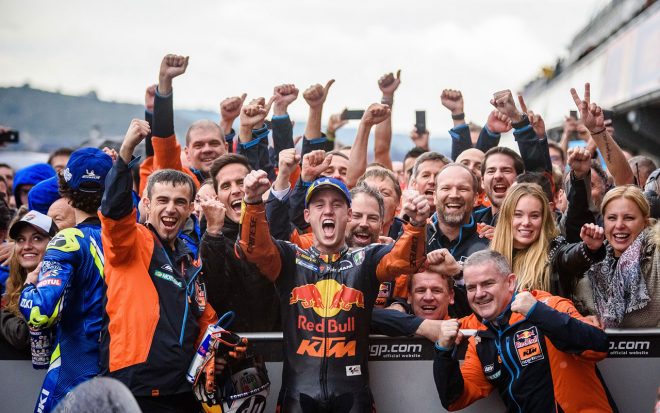 2018年の最終戦バレンシアGPで3位表彰台を獲得したポル・エスパルガロ