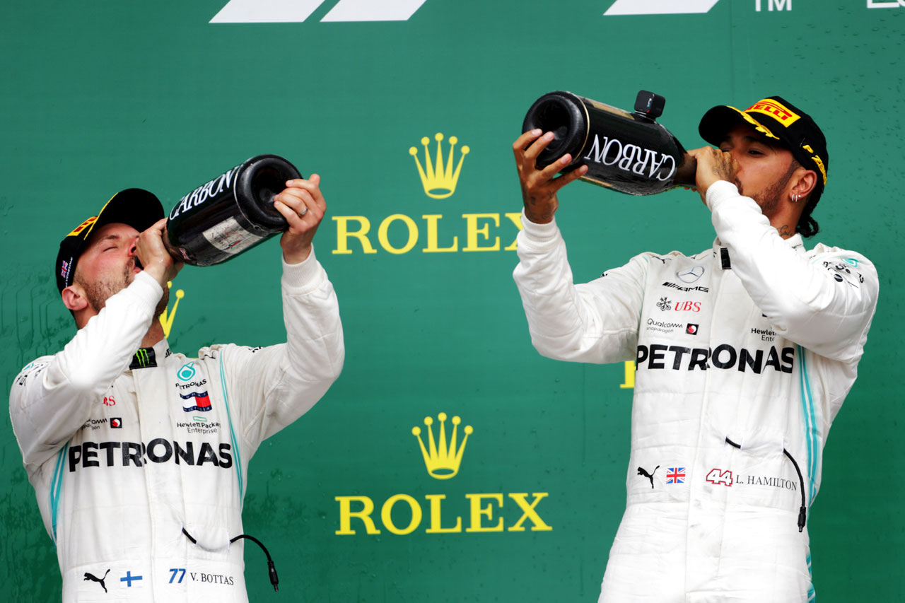 2019年F1イギリスGP　ルイス・ハミルトンとバルテリ・ボッタス（メルセデス）が1‐2を達成