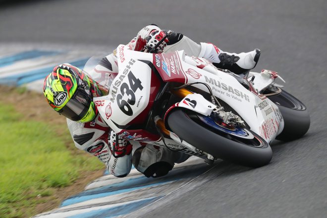 トップの中須賀と同じく1分48秒台に入れて総合2番手となった水野涼（MuSASHi RT HARC-PRO.Honda）