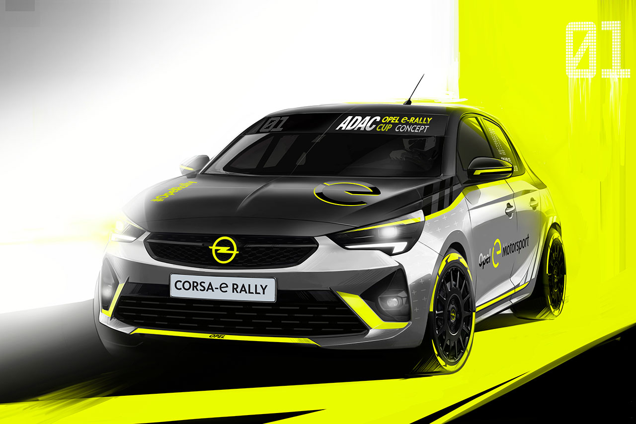 『ADACオペルeラリー・カップ』で使用されるEVラリーカーのコンセプトイラスト