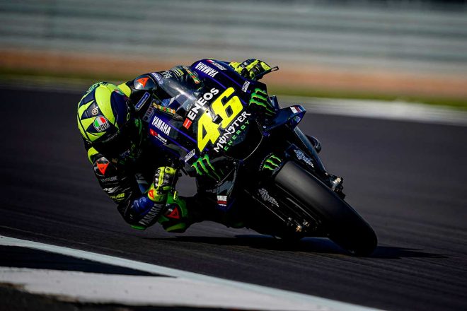 最後のアタックで一瞬トップに立ったロッシ。惜しくもマルケスにタイムを更新されたが、フロントロウを獲得