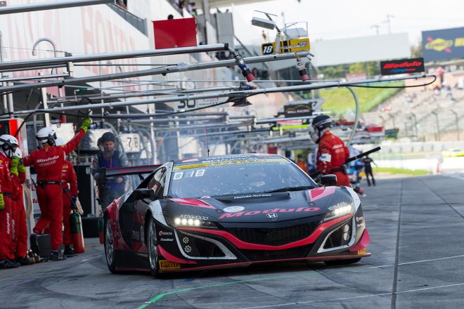 Modulo Drago CORSEの034号車NSX GT3はタイヤにも苦しみ18位でフィニッシュした。