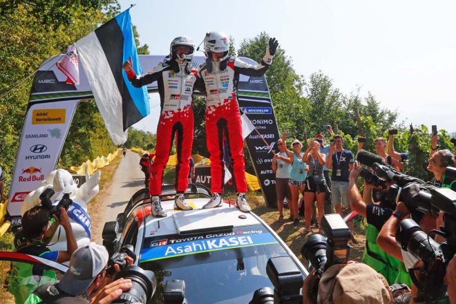 WRC第10戦ドイツで2019年シーズン5勝目、大会3連覇を達成したオット・タナク（トヨタ・ヤリスWRC）