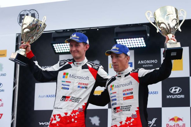 移籍後初の表彰台獲得となったクリス・ミーク（トヨタ・ヤリスWRC）